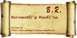 Borvendég Roxána névjegykártya